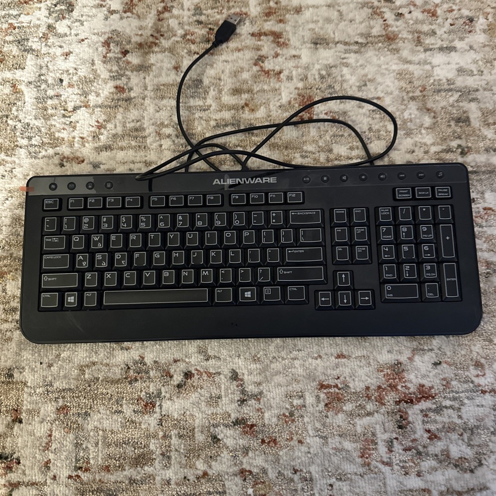 DELL ALIENWARE Black USB Wired Computer PC Gaming Multimedia Keyboard SK-8165